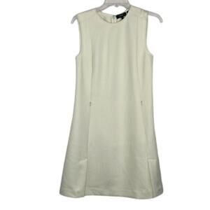 Theory Vent Front Shift B Ivory Canton Bi-Stretch Shift Dress size 2
